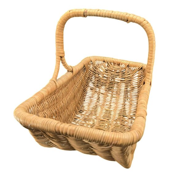 Handwoven Round Bottom Wicker Basket With Handle For Home Decor Storage CM2047 - Picture 5 of 10